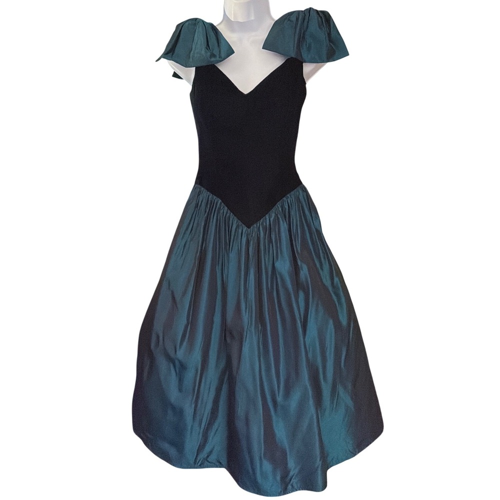 Vintage Jessica McClintock Gunne Sax Dress Prom Gown 80s Glam Regencycore Goth